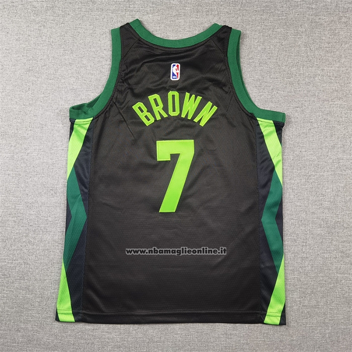 Maglia Bambino Boston Celtics Jaylen Brown No 7 Citta 2024-25 Nero